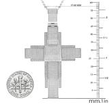 1.00 Carat (Cttw) Round White Diamond Men's Hip Hop Religious Cross Pendant 1 CT Sterling Silver