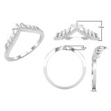 0.10 Carat (cttw) Round White Diamond Ladies Crown Contour Anniversary Wedding Band 10K White Gold