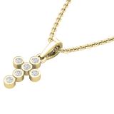 0.10 Carat (cttw) Round White Diamond Ladies Cross Pendant 1/10 CT (Gold Chain Included) 14K Yellow Gold