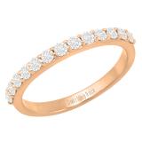 0.50 Carat (cttw) Round White Diamond Ladies Anniversary Wedding Band 1/2 CT 10K Rose Gold