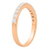 0.50 Carat (cttw) Round White Diamond Ladies Anniversary Wedding Band 1/2 CT 10K Rose Gold