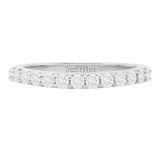 Round Cubic Zirconia Ladies Anniversary Wedding Band 14K White Gold