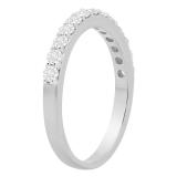 Round Cubic Zirconia Ladies Anniversary Wedding Band 14K White Gold