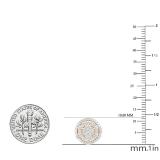 0.45 Carat (cttw) Round White Diamond Ladies Flower Cluster Stud Earrings 1/2 CT 18K Rose Gold