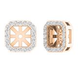 0.25 Carat (cttw) Round Diamond Removable Jackets For Stud Earrings 1/4 CT 10K Rose Gold