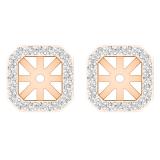 0.25 Carat (cttw) Round Diamond Removable Jackets For Stud Earrings 1/4 CT 10K Rose Gold