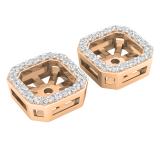 0.25 Carat (cttw) Round Diamond Removable Jackets For Stud Earrings 1/4 CT 10K Rose Gold