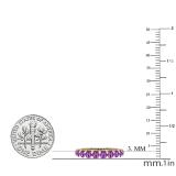 3 mm Round Amethyst Ladies Anniversary Stackable Wedding Band 14K Yellow Gold