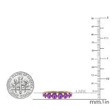 4 mm Round Amethyst Ladies Anniversary Stackable Wedding Band 14K Yellow Gold