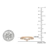 0.33 Carat (cttw) Round White Diamond Ladies Chevron Wedding Band 1/3 CT 18K Rose Gold