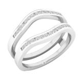 0.30 Carat (cttw) Round White Diamond Ladies Anniversary Enhancer Guard Wedding Band 1/3 CT 10K White Gold