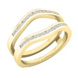 0.30 Carat (cttw) Round White Diamond Ladies Anniversary Enhancer Guard Wedding Band 1/3 CT 10K Yellow Gold