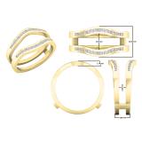 0.30 Carat (cttw) Round White Diamond Ladies Anniversary Enhancer Guard Wedding Band 1/3 CT 10K Yellow Gold