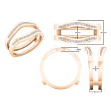 0.30 Carat (cttw) Round White Diamond Ladies Anniversary Enhancer Guard Wedding Band 1/3 CT 14K Rose Gold