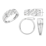 0.50 Carat (cttw) Round White Diamond Men's Wedding Band 1/2 CT 10K White Gold