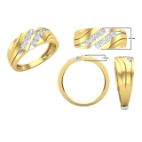 0.50 Carat (cttw) Round White Diamond Men's Wedding Band 1/2 CT 14K Yellow Gold