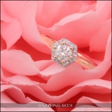 0.50 Carat (cttw) Round White Diamond Octagonal Shape Ladies Bridal Engagement Ring 1/2 CT 10K Rose Gold