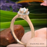 0.50 Carat (cttw) Round White Diamond Octagonal Shape Ladies Bridal Engagement Ring 1/2 CT 10K Rose Gold