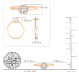 0.50 Carat (cttw) Round White Diamond Octagonal Shape Ladies Bridal Engagement Ring 1/2 CT 10K Rose Gold