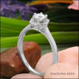 0.50 Carat (cttw) Round White Diamond Octagonal Shape Ladies Bridal Engagement Ring 1/2 CT 10K White Gold
