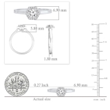 0.50 Carat (cttw) Round White Diamond Octagonal Shape Ladies Bridal Engagement Ring 1/2 CT 10K White Gold