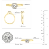 0.50 Carat (cttw) Round White Diamond Octagonal Shape Ladies Bridal Engagement Ring 1/2 CT 14K Yellow Gold