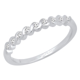 0.15 Carat (cttw) Round White Diamond Ladies Swirl Anniversary Wedding Band 10K White Gold