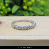 0.15 Carat (cttw) Round White Diamond Ladies Swirl Anniversary Wedding Band 10K White Gold