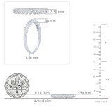 0.15 Carat (cttw) Round White Diamond Ladies Swirl Anniversary Wedding Band 10K White Gold