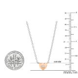 0.05 Carat (cttw) Round White Diamond Ladies Solitaire Heart Pendant (Silver Chain Included) 18K Rose Gold