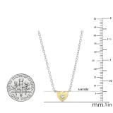 0.05 Carat (cttw) Round White Diamond Ladies Solitaire Heart Pendant (Silver Chain Included) 18K Yellow Gold
