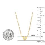 0.05 Carat (cttw) Round White Diamond Ladies Solitaire Heart Pendant (Gold Chain Included) 18K Yellow Gold