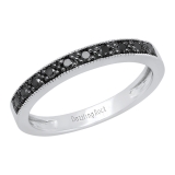 0.20 Carat (cttw) Round Black Diamond Ladies Anniversary Wedding Band 1/5 CT Sterling Silver