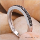 0.20 Carat (cttw) Round Black Diamond Ladies Anniversary Wedding Band 1/5 CT Sterling Silver