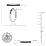 0.20 Carat (cttw) Round Black Diamond Ladies Anniversary Wedding Band 1/5 CT Sterling Silver