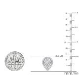 0.65 Carat (cttw) Round White Diamond Ladies Pear Shaped Stud Earrings 14K White Gold
