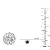 0.80 Carat (cttw) Round Black Diamond Ladies Solitaire Heart Shaped Stud Earrings 14K White Gold