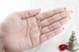0.10 Carat (cttw) Round White Diamond Snowflake Ladies Stud Earring Sterling Silver