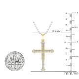 0.20 Carat (cttw) Round Diamond Men's Ladies Unisex Religious Cross Pendant 1/5 CT 10K Yellow Gold