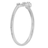 0.05 Carat (cttw) Round Diamond Ladies Contour Wedding Stackable Band 10K White Gold