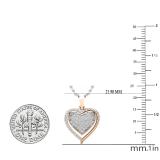 0.25 Carat (cttw) Round White Diamond Ladies Heart Pendant 1/4 CT 10K Rose Gold