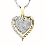 0.25 Carat (cttw) Round White Diamond Ladies Heart Pendant 1/4 CT 10K Yellow Gold