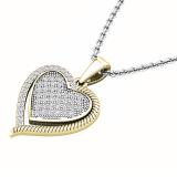 0.25 Carat (cttw) Round White Diamond Ladies Heart Pendant 1/4 CT 10K Yellow Gold