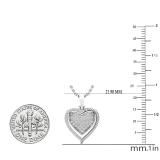 0.25 Carat (cttw) Round White Diamond Ladies Heart Pendant 1/4 CT 10K White Gold