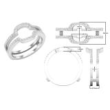 0.30 Carat (cttw) Round White Diamond Ladies Double Guard Wedding Band 1/3 CT 10K White Gold
