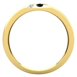 0.20 Carat (cttw) Round Black & White Diamond Men's Wedding Band 1/5 CT 14K Yellow Gold