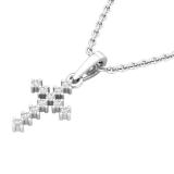 0.10 Carat (cttw) Round White Diamond Ladies Cross Pendant 1/10 CT 10K White Gold