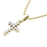 0.10 Carat (cttw) Round White Diamond Ladies Cross Pendant 1/10 CT 10K Yellow Gold