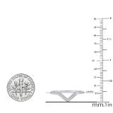 0.05 Carat (cttw) Round White Diamond Ladies Chevron Wedding Band 14K White Gold