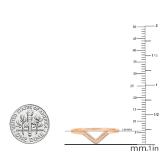 0.05 Carat (cttw) Round White Diamond Ladies Chevron Wedding Band 18K Rose Gold